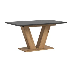 Motion Esstisch V-Fu 90x150/190cm inkl. 1 Einlegeplatte grau, Eiche Dekor.