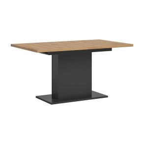 Motion Esstisch Sulenfu 90x150/190cm inkl. 1 Einlegeplatte Eiche Dekor, grau.