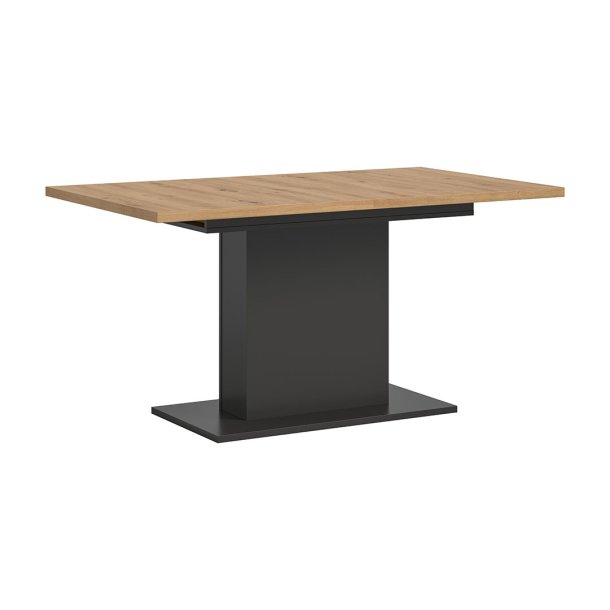 Motion Esstisch Sulenfu 90x150/190cm inkl. 1 Einlegeplatte Eiche Dekor, grau.