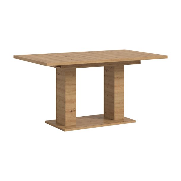 Motion Esstisch Doppelsulenfu 90x150/190cm inkl. 1 Einlegeplatte Eiche Dekor.