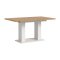 Motion Esstisch Doppelsulenfu 90x150/190cm inkl. 1 Einlegeplatte Eiche Dekor, wei.
