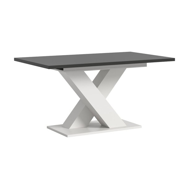 Motion Esstisch X-Fu 90x150/190cm inkl. 1 Einlegeplatte grau, wei.