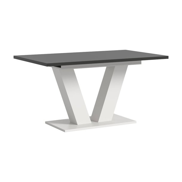Motion spisebord V-fod 90x150/190cm inkl. 1 tillgsplade gr,hvid.