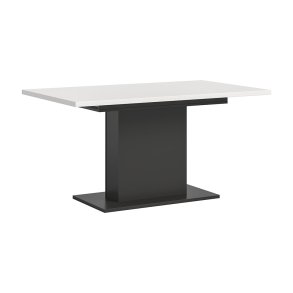Motion Esstisch Sulenfu 90x150/190cm inkl. 1 Einlegeplatte wei, grau.