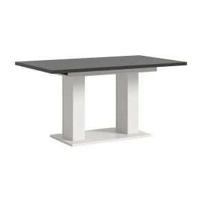 Motion Esstisch Doppelsulenfu 90x150/190cm inkl. 1 Einlegeplatte grau, wei.