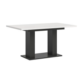 Motion Esstisch Doppelsulenfu 90x150/190cm inkl. 1 Einlegeplatte wei, grau.