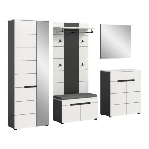 Canu Garderobenm�bel Set C5 inkl. Kissen wei�, grau.