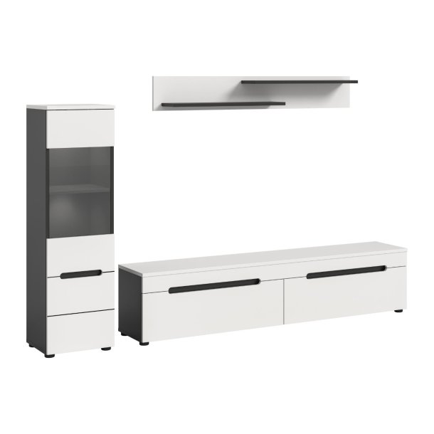 Canu Regal C7 System inkl. Beleuchtung wei, dunkelgrau.