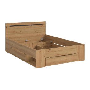 Canu seng 140x200 cm 3 skuffer gr�, eikedekor.