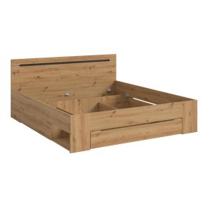 Canu Łóżko 180x200 cm 3 szuflady szare, dekor dąb.