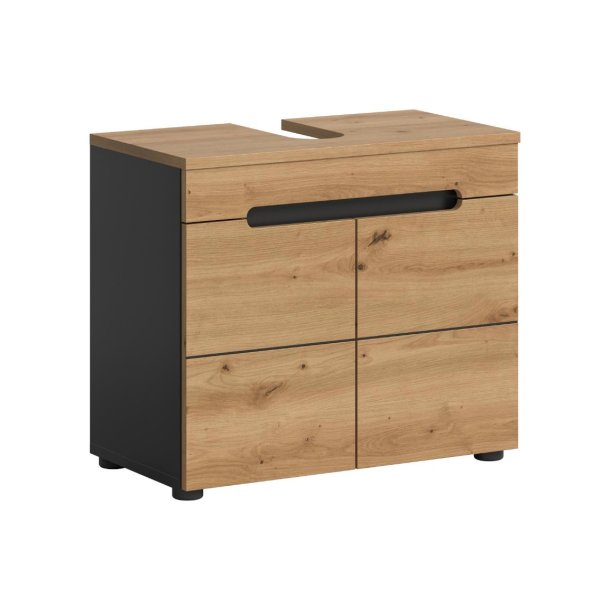 Canu Waschbeckenunterschrank 2 Tren Eiche Dekor, grau.