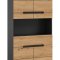 Canu Hochschrank Bad 4 Tren, 1 Schublade, 1 Regal Eiche Dekor, grau.