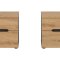 Canu stolik nocny 2 szt. 2 szuflady szare, dekor dąb.