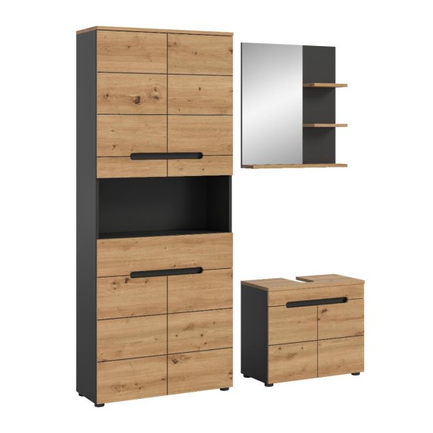 Canu Badmbelset C4 Eiche Dekor, grau.