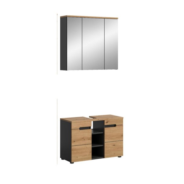 Canu Badmbelset C1 Eiche Dekor, grau.