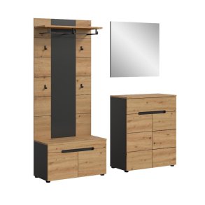 Canu zestaw mebli wejściowych C24 dąb dekor, szary.