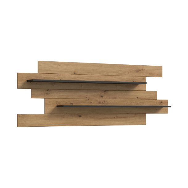 Canu Regal Wandregal 2 Regale Eiche Dekor, dunkelgrau.