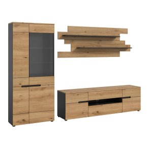 Canu Regal C12 System Eiche Dekor, dunkelgrau.