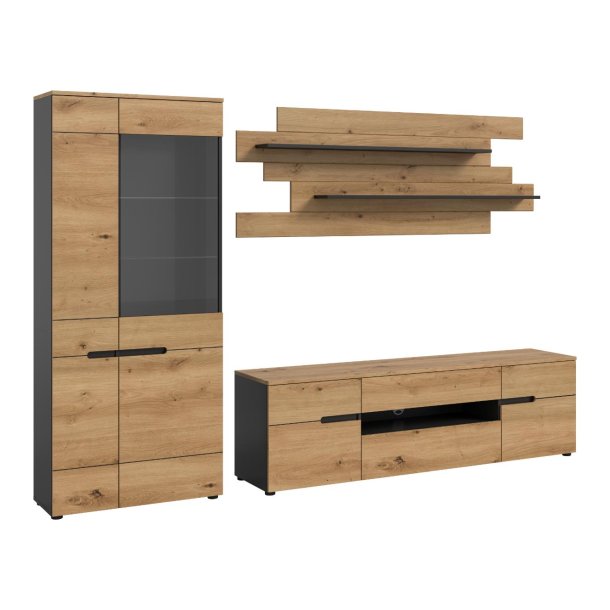 Canu Regal C12 System Eiche Dekor, dunkelgrau.