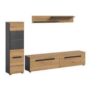 Canu Regal C11 System Eiche Dekor, dunkelgrau.