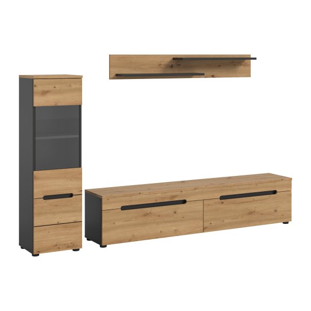 Canu Regal C11 System Eiche Dekor, dunkelgrau.