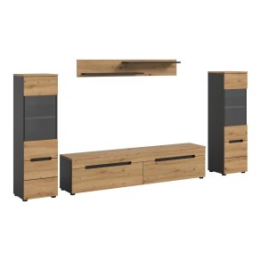 Canu Regal C10 System Eiche Dekor, dunkelgrau.