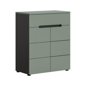 Canu Schuhschrank 2 Türen, 1 Schublade staubgrün, dunkelgrau.