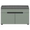 Canu Sitzbank mit Aufbewahrung inkl. Kissen 2 Türen staubgrün, dunkelgrau.
