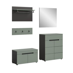 Canu Garderobenm�bel Set C15 staubgr�n, dunkelgrau.