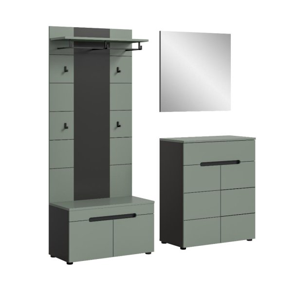 Canu Garderobenm�bel Set C14 staubgr�n, dunkelgrau.