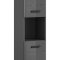 Soft Hochschrank Bad 2 Türen, 1 Regal Grau hochglanz, grau.