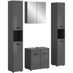 Soft Badmbelset S4 Grau hochglanz, grau.