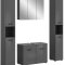 Soft Badmbelset S3 Grau hochglanz, grau.