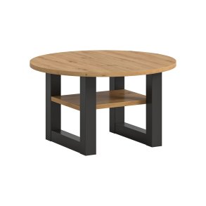 Seattle soffbord Ø75 cm 1 hylla ek dekor.