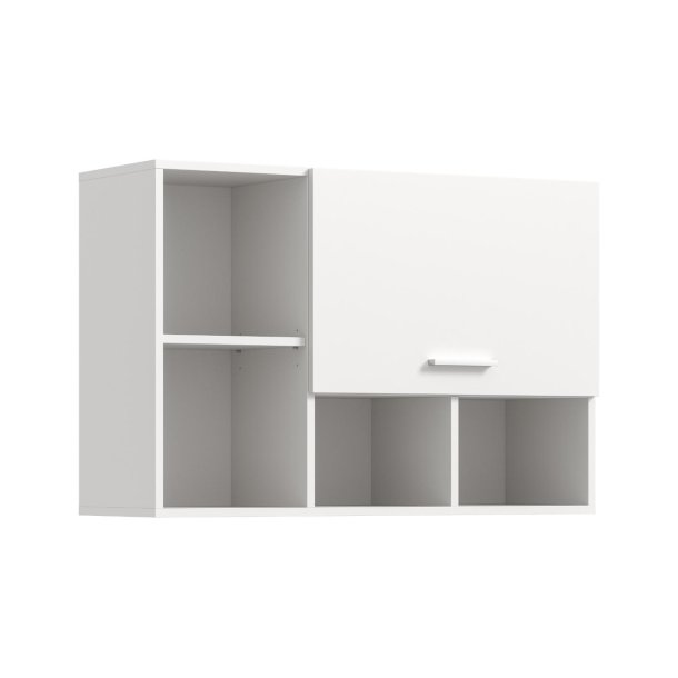 Free Badschrank Wandhngend 1 Klappentr, 4 Regale wei.