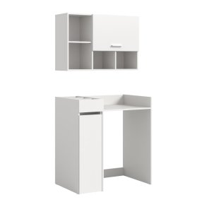 Free Waschmaschinenschrank 1 Klappentr, 1 Schublade, 9 Regale Wei.