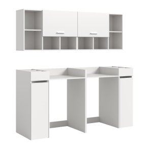 Free Waschmaschinenschrank 2 Klappentren, 2 Schubladen Wei.