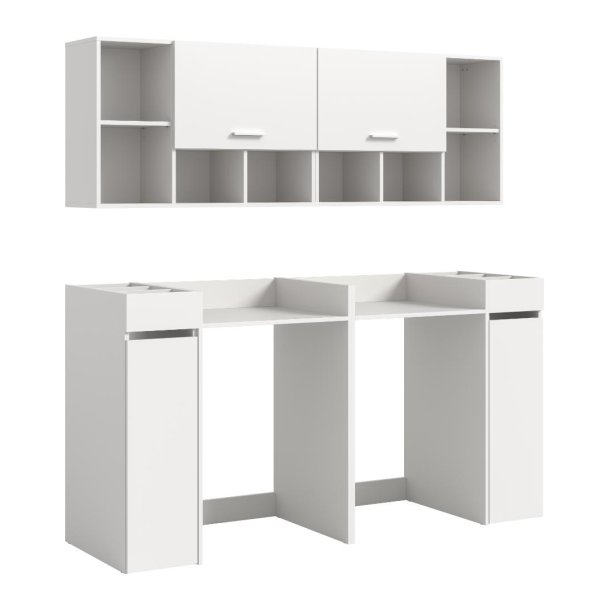 Free Waschmaschinenschrank 2 Klappentren, 2 Schubladen Wei.