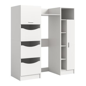 Free vaskemaskineskab 4 l�ger, 2 klapl�ger, 2 hylder hvid.