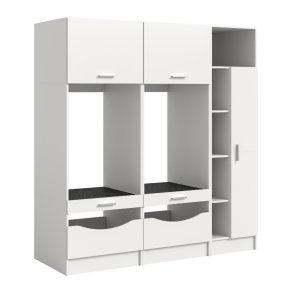 Free Waschmaschinenschrank 5 Tren, 2 Klappentren, 2 Schubladen, 5 Regale Wei.