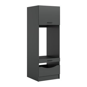 Free Waschmaschinenschrank 2 Tren, 1 Klappentr, 1 Schublade, 2 Regale Anthrazit.