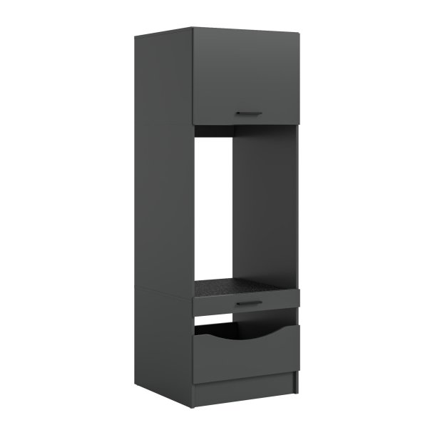 Free Waschmaschinenschrank 2 Tren, 1 Klappentr, 1 Schublade, 2 Regale Anthrazit.