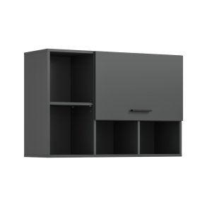 Free Badschrank Wandhngend 1 Klappentr, 4 Regale Anthrazit.