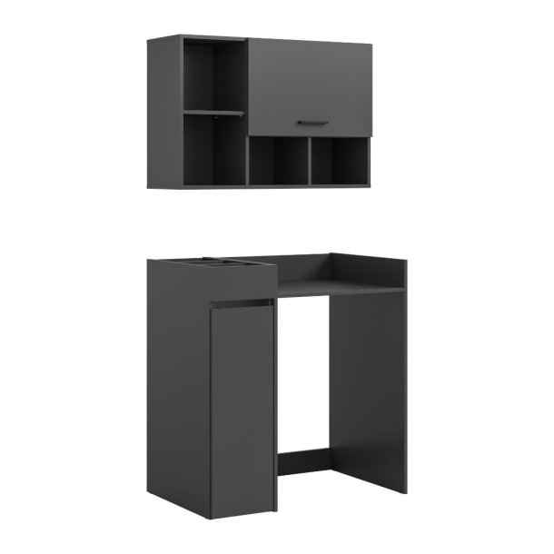 Free Waschmaschinenschrank 1 Klappentr, 1 Schublade, 9 Regale Anthrazit.