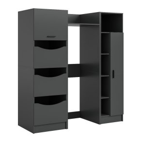 Free Waschmaschinenschrank 4 Tren, 2 Klappentren, 2 Regale Anthrazit.