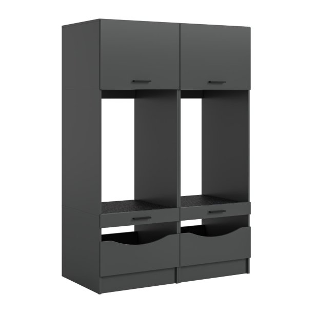 Free Waschmaschinenschrank 4 Tren, 2 Klappentren, 2 Schubladen, 4 Regale Anthrazit.