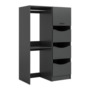 Free Waschmaschinenschrank 3 Tren, 1 Klappentr, 2 Regale Anthrazit.