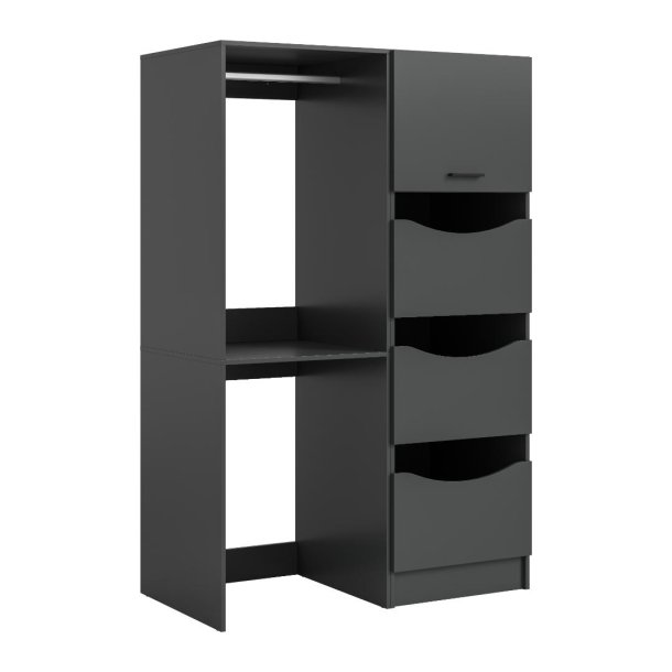 Free Waschmaschinenschrank 3 Tren, 1 Klappentr, 2 Regale Anthrazit.