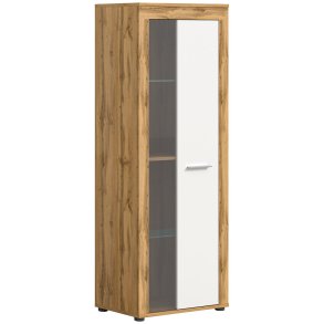 Aosta vitrinskp 1 drr vit, ek dekor.