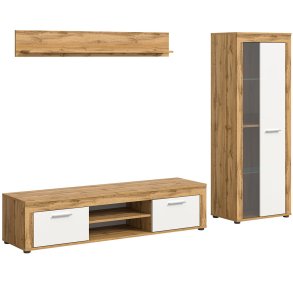 Aosta system regałw biały, dąb dekor.